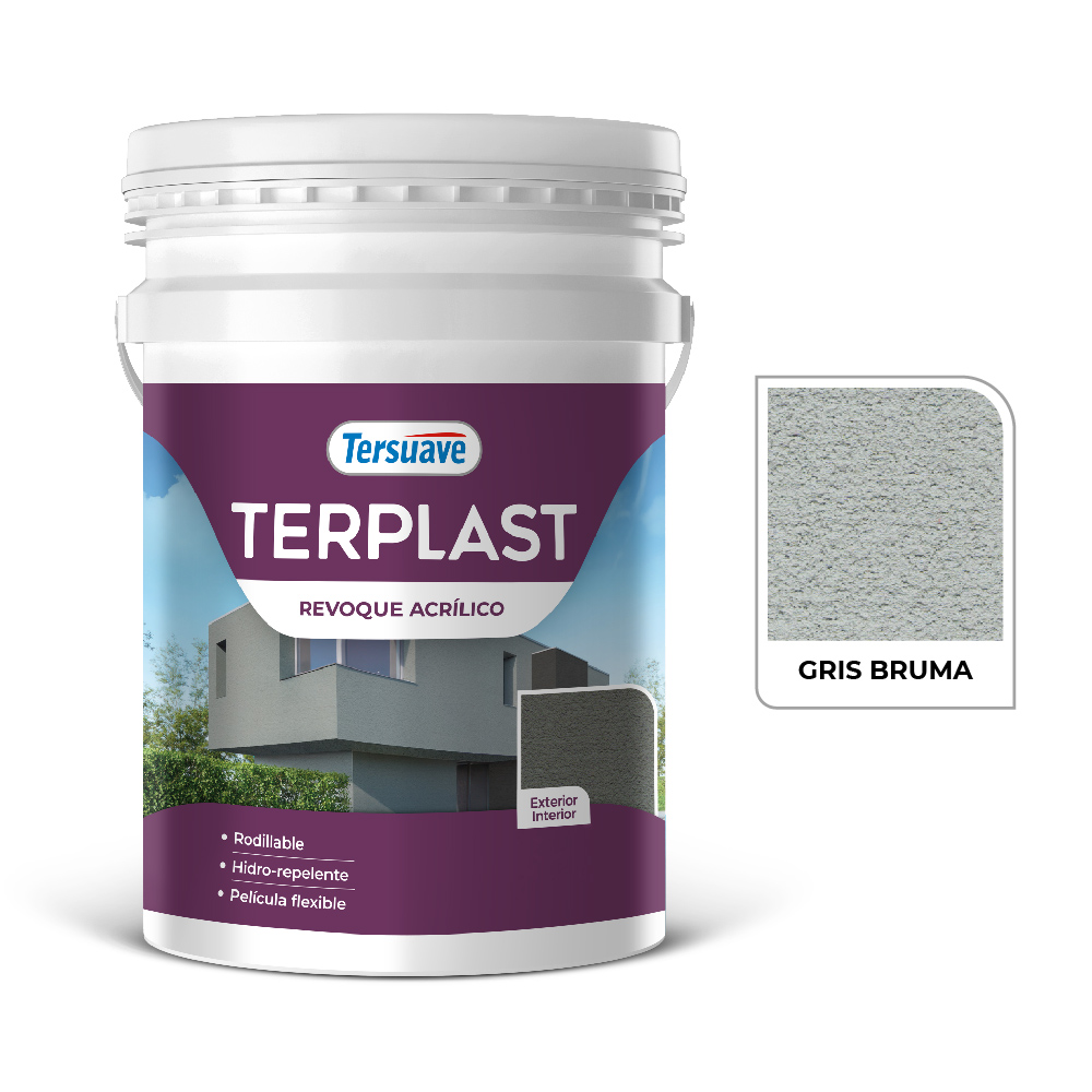 Terplast Revoque Acrilico Gris Bruma 25 KG