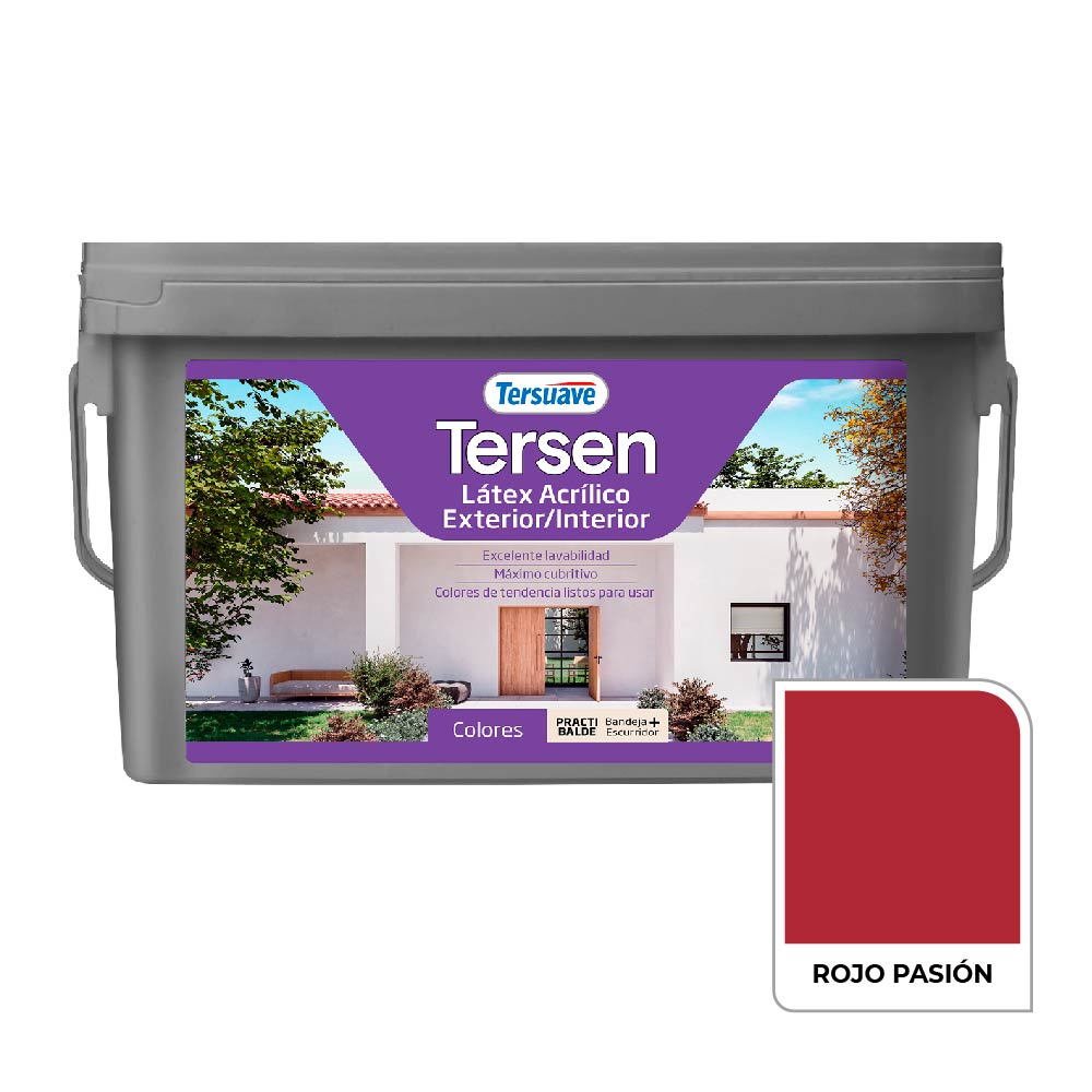 Latex Exterior-Interior Tersen Rojo Pasión 4 L